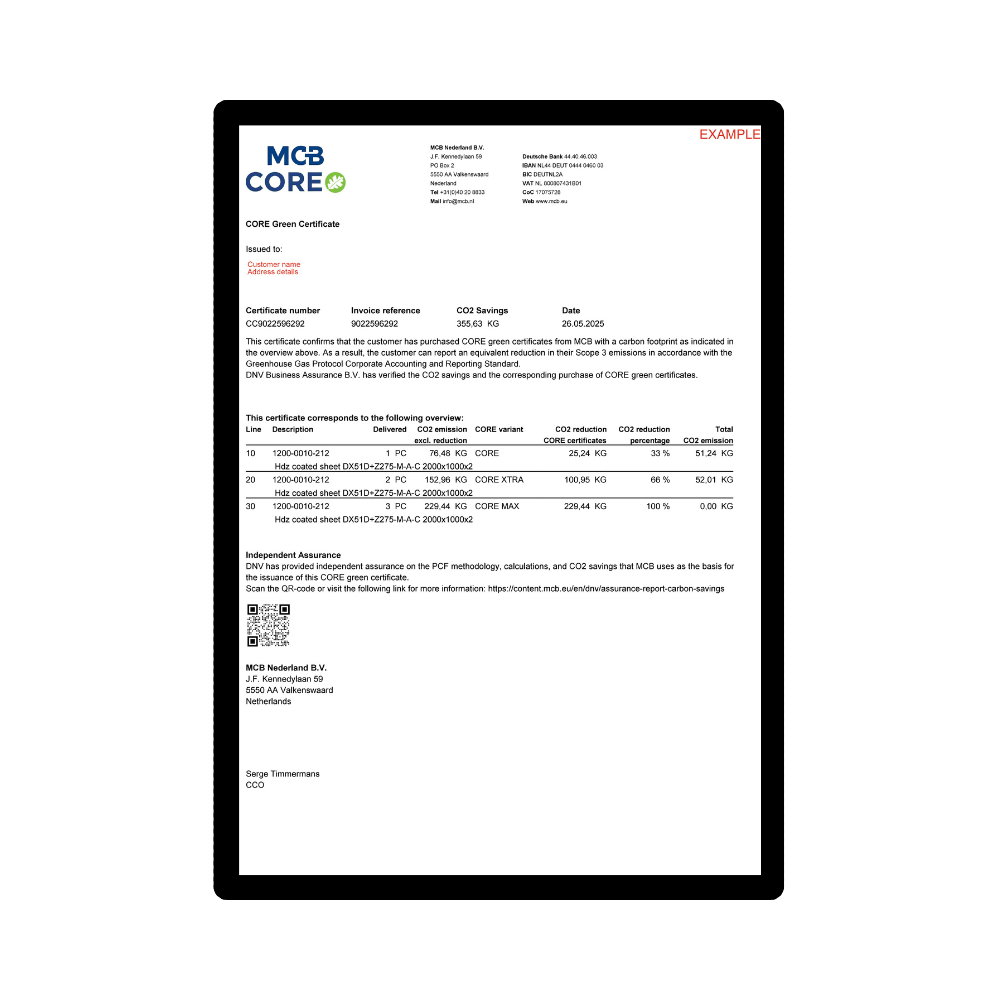 CORE certificate transparent tablet