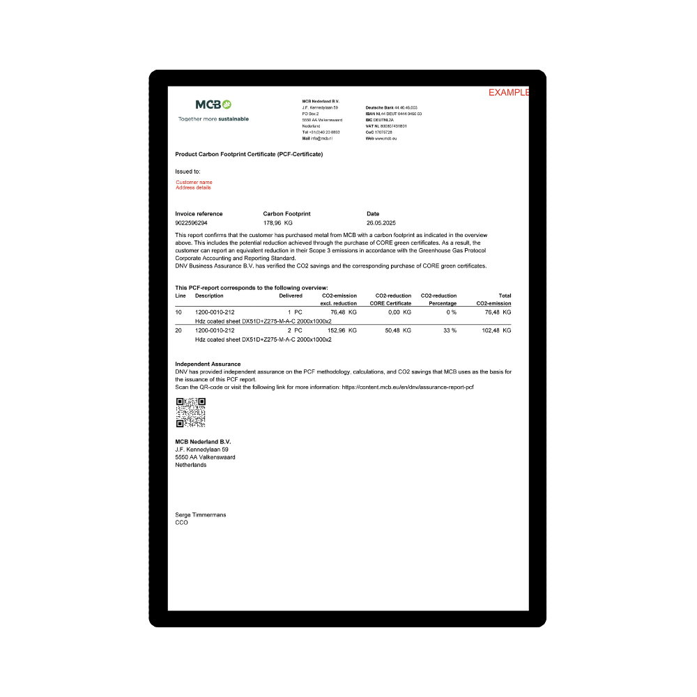 PCF certificate transparent tablet
